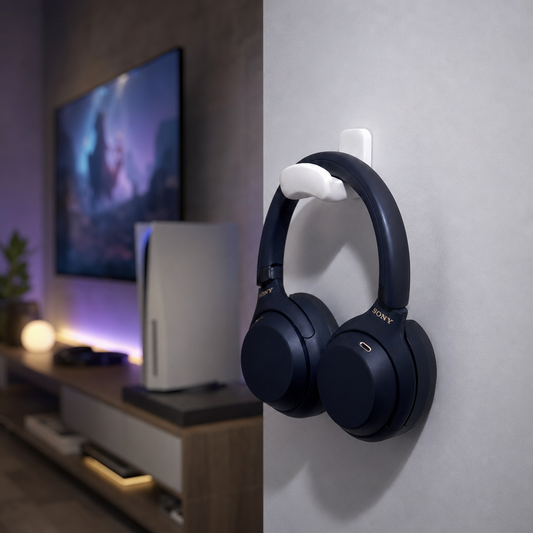 Suporte de Parede para Headset Gamer Fone de Ouvido Branco