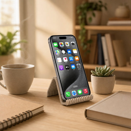 Suporte Universal de Mesa para Celular Canelado Bege
