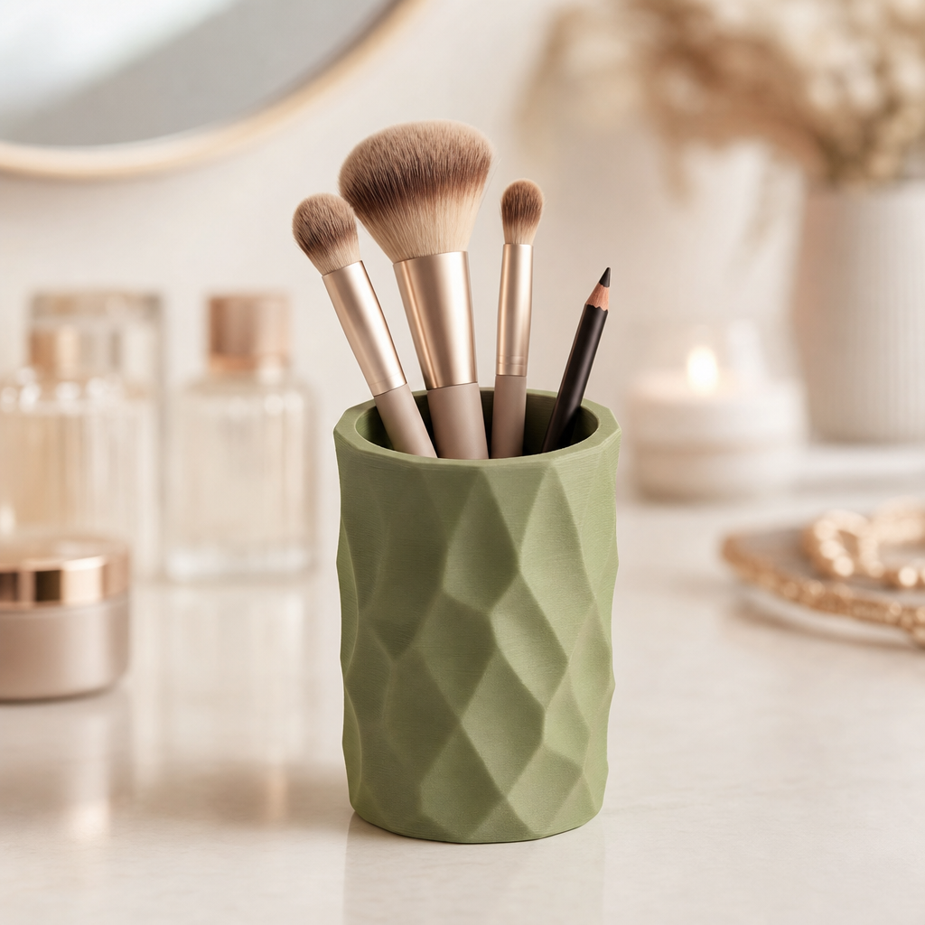 Organizador de Mesa Porta Lápis e Canetas Multiuso Verde