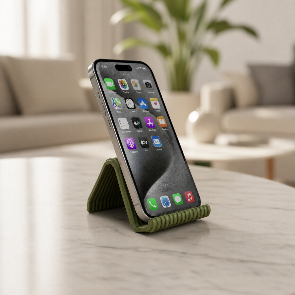 Suporte Universal de Mesa para Celular Canelado Verde