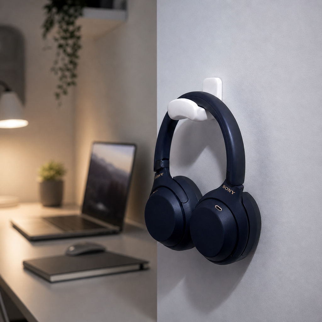 Suporte de Parede para Headset Gamer  Fone de Ouvido Branco
