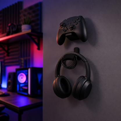 Suporte de Parede para Headset Gamer Fone de Ouvido Preto