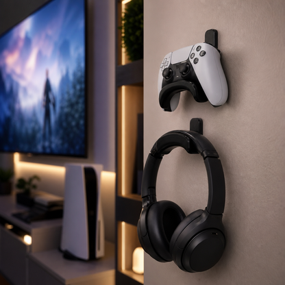 Suporte de Parede para Headset Gamer Fone de Ouvido Preto