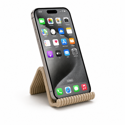 Suporte Universal de Mesa para Celular Canelado Bege