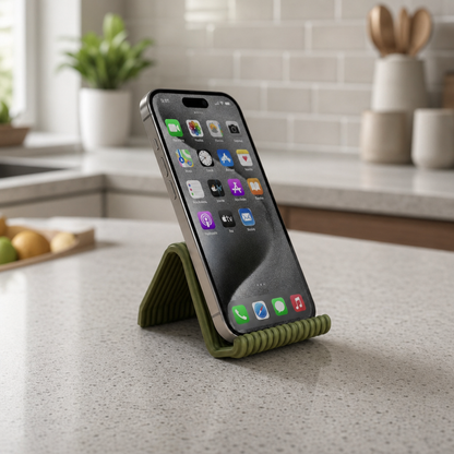Suporte Universal de Mesa para Celular Canelado Verde