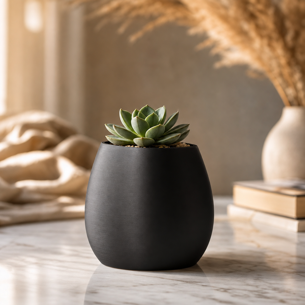 Vaso Cachepô Decorativo Preto para Plantas