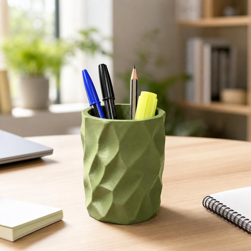 Organizador de Mesa Porta Lápis e Canetas Multiuso Verde