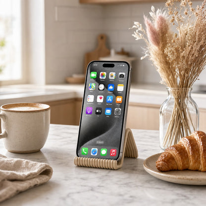 Suporte Universal de Mesa para Celular Canelado Bege